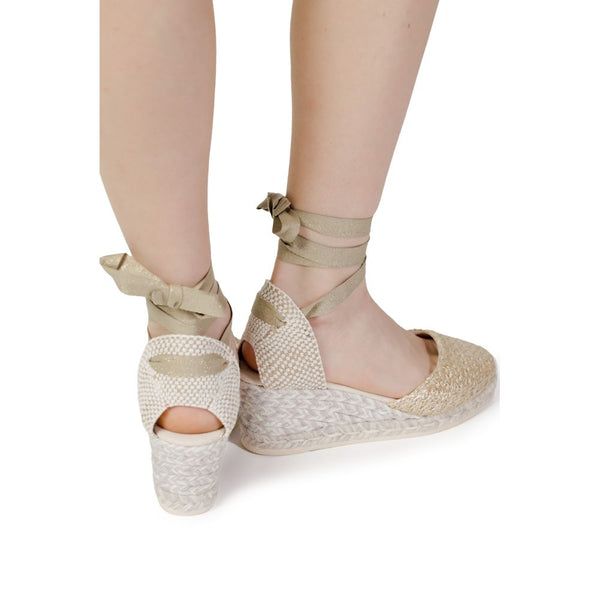 Gray Cotton High Heel Pumps