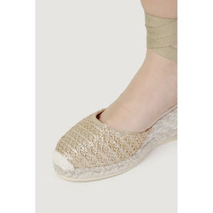 Gray Cotton High Heel Pumps