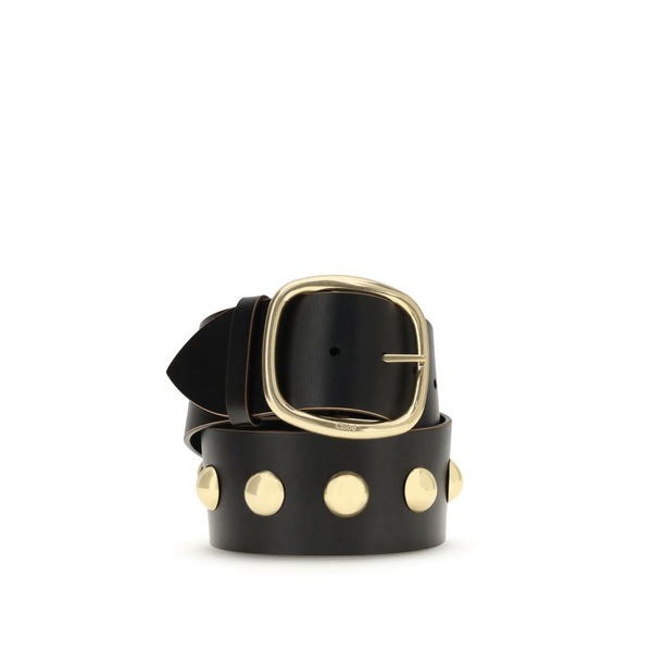 Black Calf Leather Bos Taurus High-Waist Belt