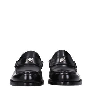 Black Leather Slip-On Loafers