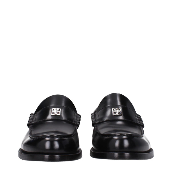 Black Leather Slip-On Loafers
