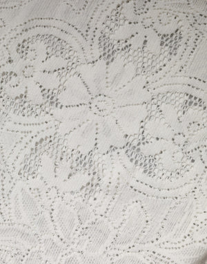White Embroidery Lace Cotton Blouse Top