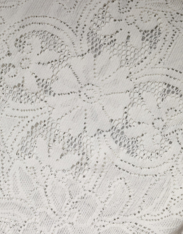 White Embroidery Lace Cotton Blouse Top