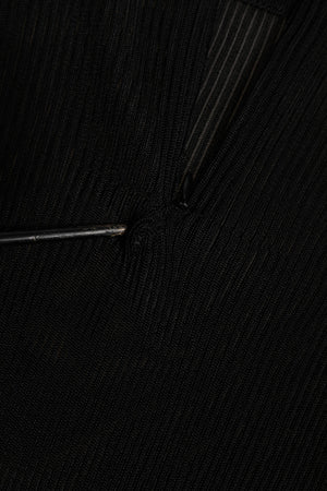 Black Viscose Turtle Neck Pullover Top