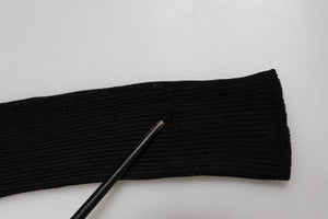 Black Viscose Turtle Neck Pullover Top