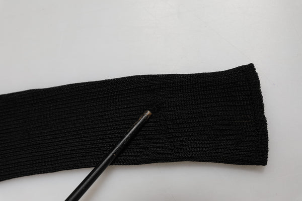 Black Viscose Turtle Neck Pullover Top