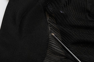 Black Viscose Turtle Neck Pullover Top
