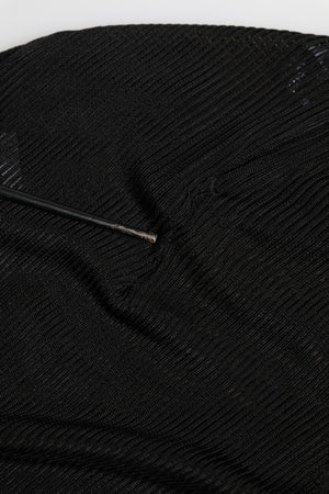 Black Viscose Turtle Neck Pullover Top