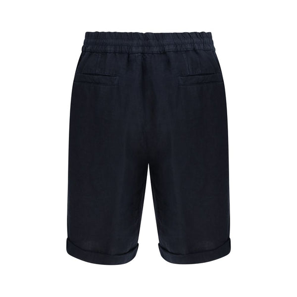 Blue Linen Bermuda Shorts