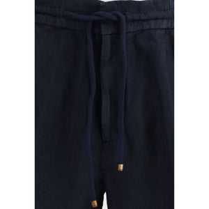Blue Linen Bermuda Shorts