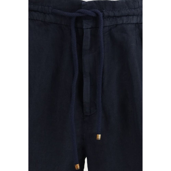 Blue Linen Bermuda Shorts