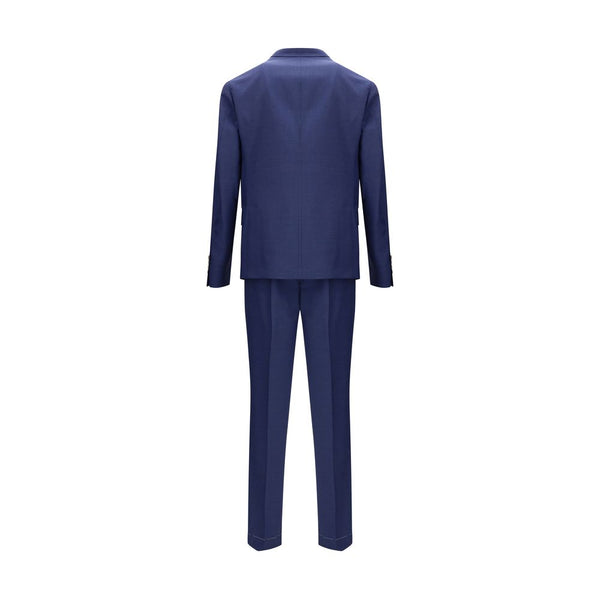 Blue Fleece Wool Two-Piece Suit