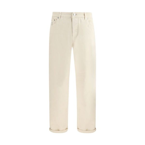 White Cotton High-Waisted Jean