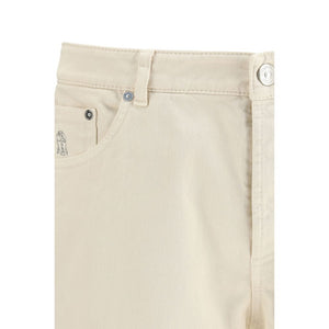 White Cotton High-Waisted Jean