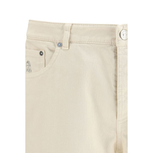 White Cotton High-Waisted Jean