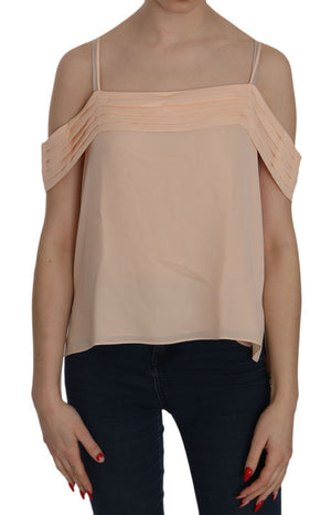 Orange Off Shoulder Strap Square Neck Top Blouse