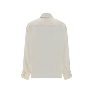 White Silk Pattern Shirt