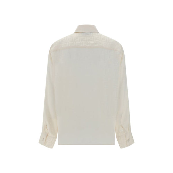 White Silk Pattern Shirt