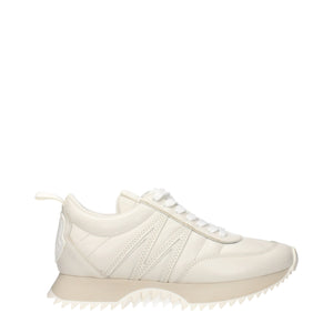 Beige Leather Low Top Sneakers