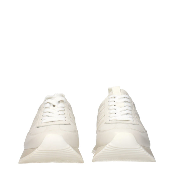 Beige Leather Low Top Sneakers