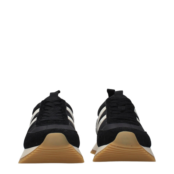 Black Fabric Low Top Sneakers