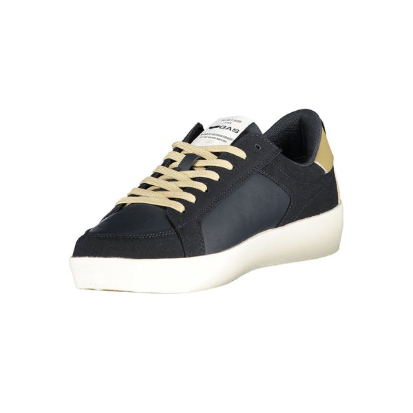 Blue Polyurethane Men Sneaker