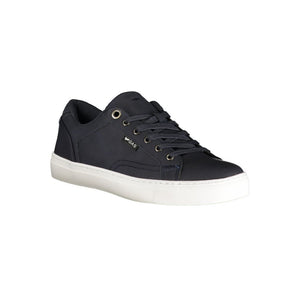 Blue Polyurethane Men Sneaker