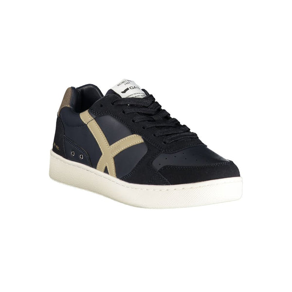 Blue Polyurethane Men Sneaker