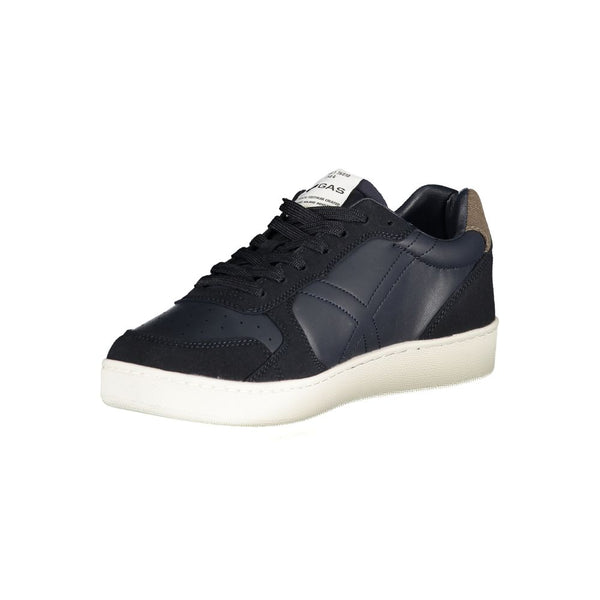 Blue Polyurethane Men Sneaker