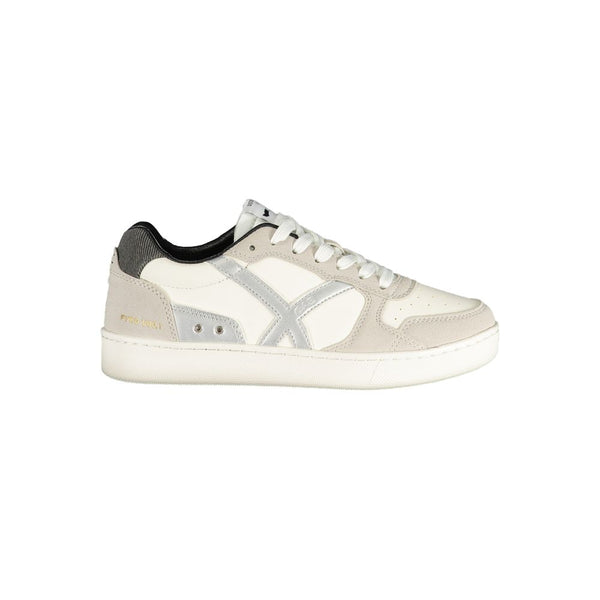 White Polyurethane Women Sneaker
