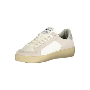 White Polyurethane Women Sneaker