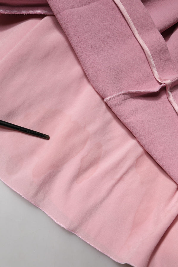 Pink Viscose Sleeveless Sheath Midi Dress