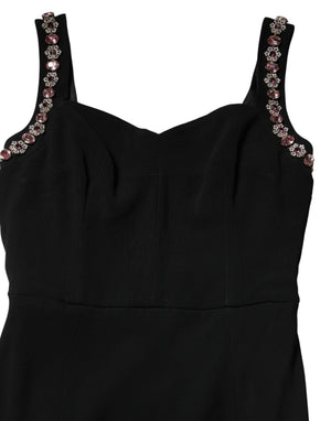 Black Embellished Bodycon Long Gown Dress