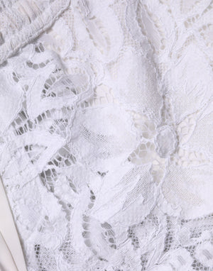 White Cotton Cut Out Mid Waisted Bermuda Shorts