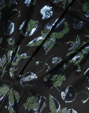 BlueGreen Floral Metallic Slim Trouser Pants