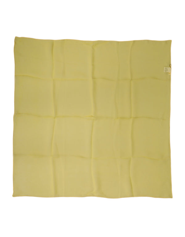 Yellow Silk Neck Wrap Square Foulard Scarf