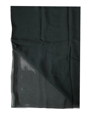 Dark Green Silk Neck Wrap Foulard  Scarf