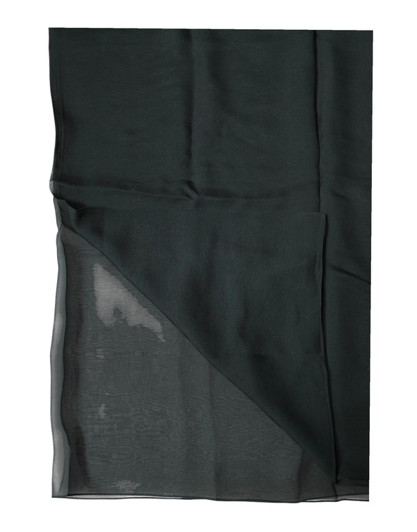 Dark Green Silk Neck Wrap Foulard  Scarf