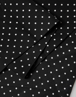 Black Polka Dot Neck Wrap Foulard 133.5cm x 12.5cm Scarf