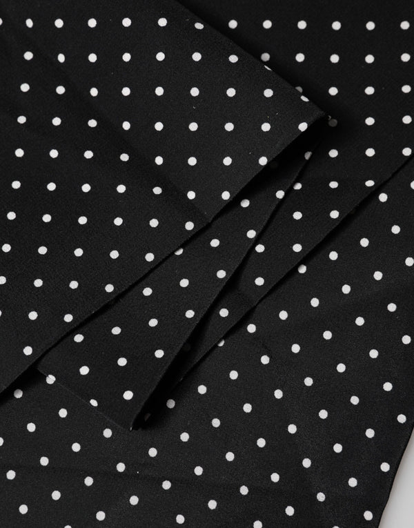 Black Polka Dot Neck Wrap Foulard 133.5cm x 12.5cm Scarf