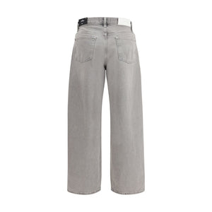 Gray Cotton Relaxed Fit Jeans