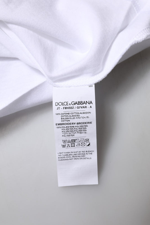 White Eleganza Cotton Crew Neck Tee T-shirt
