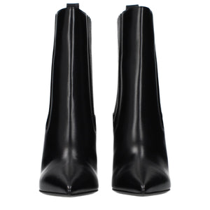 Black Leather Ankle Boots