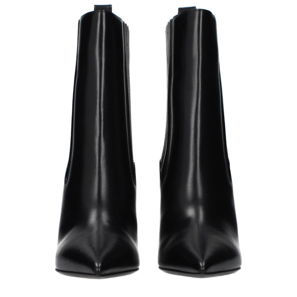Black Leather Ankle Boots