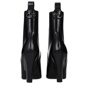 Black Leather Ankle Boots