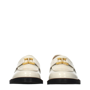 Beige Leather Slip-On Loafers