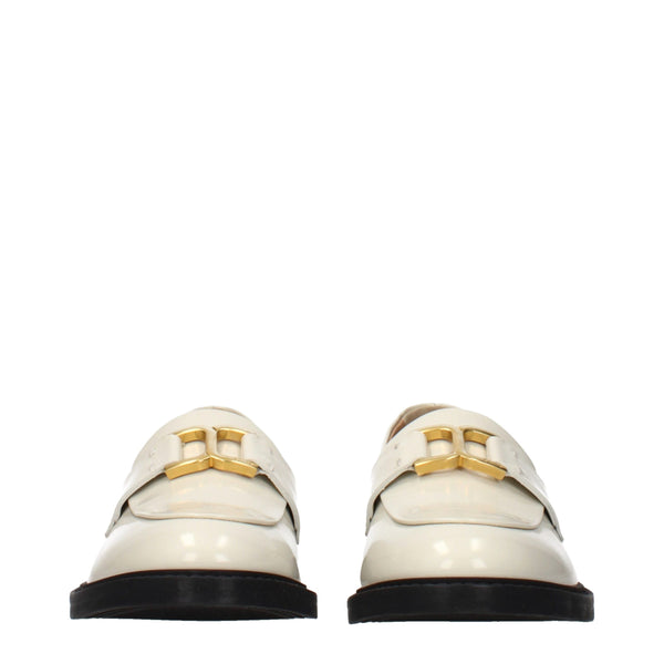 Beige Leather Slip-On Loafers