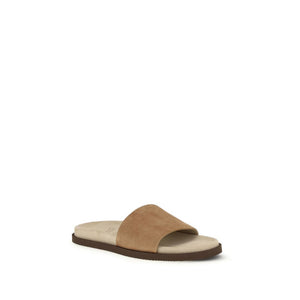 Beige Lamb Ovis Aries Aries Flat Sandals