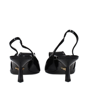 Black Leather Stiletto Heel Sandals