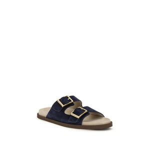 Black Calf Leather Bos Taurus Sandals